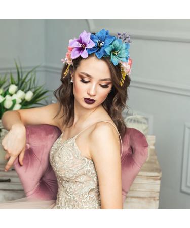 minkissy Wedding Flower Headband Lily Flower Hairband Flower Crown Headband Wedding Hair Accessory for Women Girls As Shown1 - Buy Online on GoSupps.com