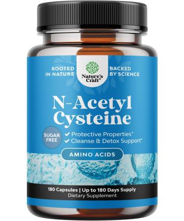 NAC Supplement N-Acetyl Cysteine 600mg - Potent Vegan High Absorption NAC 600 mg Capsules Glutathione Precursor for Liver Cleanse Detox & Repair plus Lung Health and Immunity Support (180ct) 180 Count (Pack of 1)