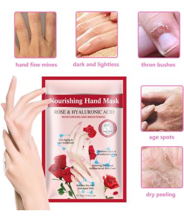 Moisturising Hand Mask for Dry Hands Hand Nourishing Gloves - Whitening Hand Masks Hand Care Spa Treatment Intensive Repair for Extremely Dry Cracked Hands - 5 Packs Rose - Buy Online on GoSupps.com