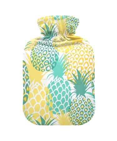 Pineapple Fruit Hot Water Bottle with Cover Hot Water Bottles for Pain Relief Hot Water Bag Hot Pack for Headache 2L