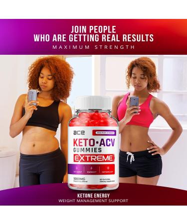 Keto Ace Extreme ACV Gummies (5 Pack) - Advanced Formula with B12 & Beet Root Juice - 300 Gummies - for Men and Women - Buy Online on GoSupps.com