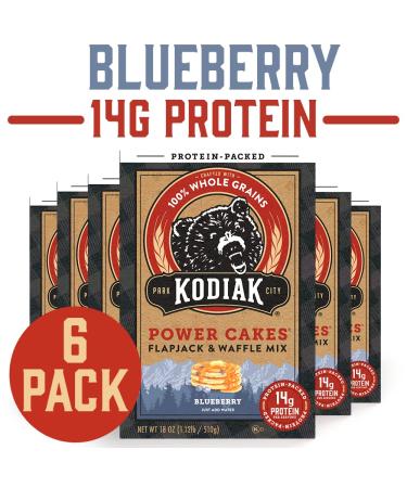 Kodiak Cakes Power Cakes Blueberry Protein Pancake & Waffle Mix - 100% Whole Grain (Pack of 6) - Buy Online on GoSupps.com
