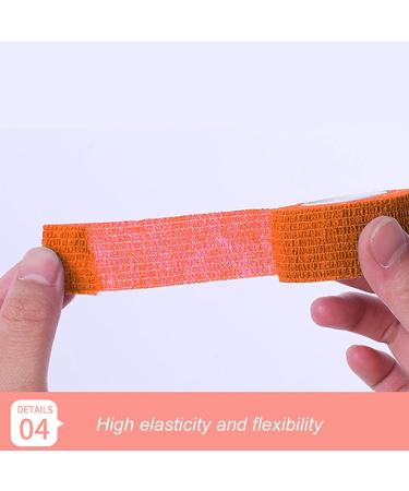 Self Adhesive Bandage Wrap - 10 Rolls Compression Wrap for Athletes | Elastic Fixation Bandage for Wrist & Ankle | Prevent Calluses | 0.98"x78.74" (Orange - Buy Online on GoSupps.com