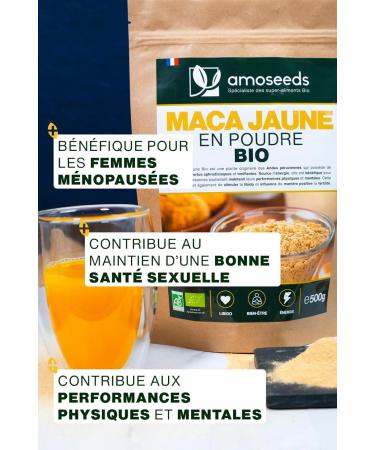 Organic Yellow Maca Powder 200G | 100% Maca Root from Peru | Fertility Tonus Mental Energy | Superior Quality (200g) - Buy Online on GoSupps.com