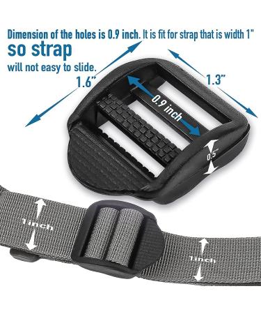 1 Plastic Ladder Slider Buckles - Set of 4 Adjusters for Belts & Backpack Straps (Black) - Buy Online on GoSupps.com