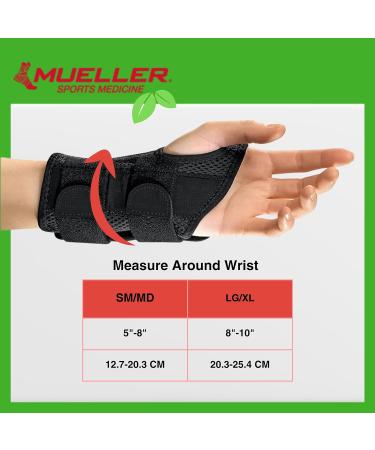 Mueller Greenline Fitted Wrist Brace - Black S/M Left Hand Wrist Support for Enhanced Comfort | International Shipping Available - Buy Online on GoSupps.com