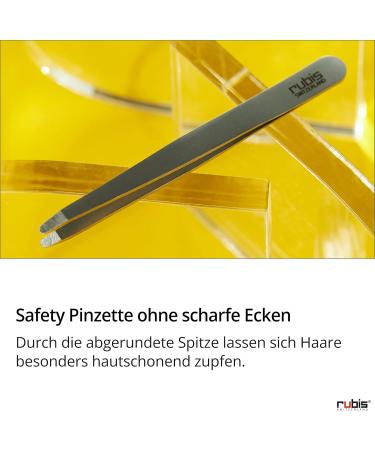 Rubis Safety Tweezers Round - Skin-Friendly Eyebrow Plucking Tweezers with Rounded Tip for Precision Grooming - International Shipping Available - Buy Online on GoSupps.com