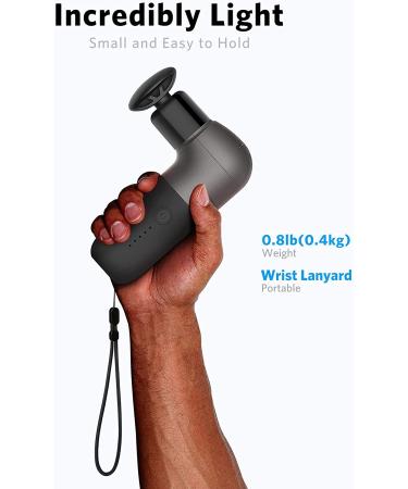 Kebor Mini Massage Gun - Portable Electric Muscle Massager with 5 Intensities, 4 Heads, USB Charging - Black - Buy Online on GoSupps.com