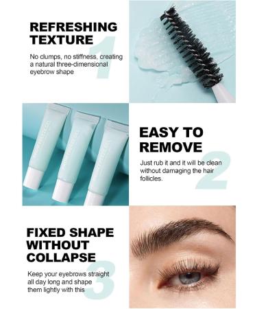  Fravsiu Eyebrow Gel Brow Glue Quick Dry Long Lasting Natural Waterproof Smudge-Proof Strong Hold Brush Festival Travel Girls Wedding Women Casual Daily Use Eyebrow tamer for Makeup - Buy Online on GoSupps.com