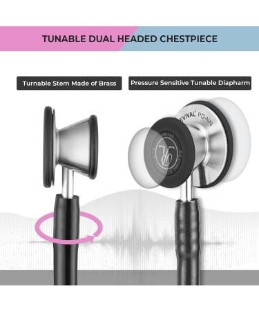 Revival Pediatric Neonatal Stainless Steel Dual Head Stethoscope - Infant Care Pediatricians & Nurses - Latex Free Tunable Diaphragm (Grey - Buy Online on GoSupps.com