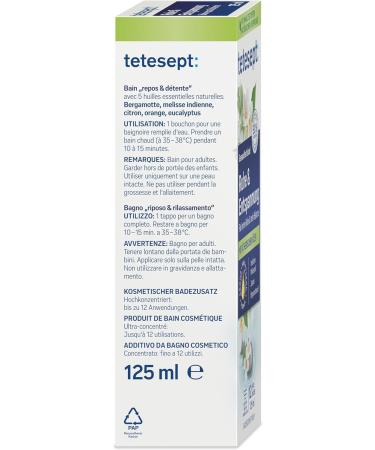 Tetesept Rest & Relaxation Bath - 5 Essential Oils for Inner Peace | Health Bath & Skin Care Additive - 125 ml - Buy Online on GoSupps.com
