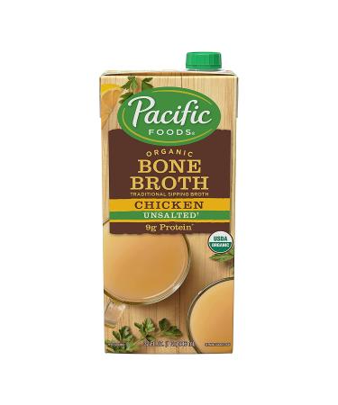 Pacific Foods Organic Bone Broth Original Chicken 32oz 12-Pack - Keto Friendly - Buy Online on GoSupps.com