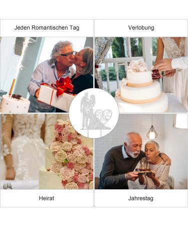 Personalized Silver MR & MRS Wedding Cake Topper with Strass | Elegant Cake Decoration for Weddings - Buy Online on GoSupps.com