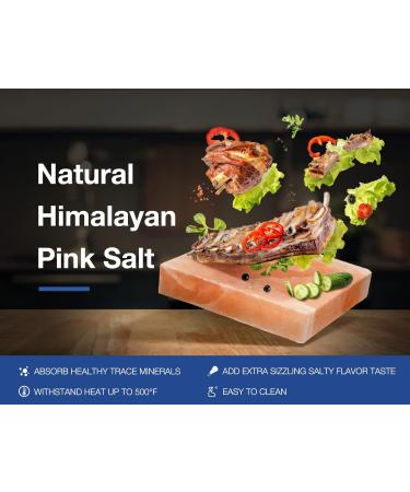 DOBADN Himalayan Salt Plate Block 8"x8"x1.5" Cooking Plate for Cooking Grilling Cutting and Serving - Buy Online on GoSupps.com