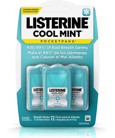 Listerine Cool Mint Pocketpaks Breath Strips - 288 Strips, 24 Count (Pack of 12) - Buy Online on GoSupps.com