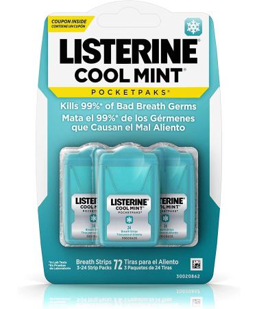 Listerine Cool Mint Pocketpaks 72 Count (Pack of 6)