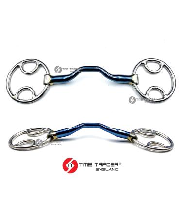 OTTE Ported Blue Sweet Iron mouthpiece Beval / Bevel Horse Bit Snaffle Loose Ring (5.5") - Buy Online on GoSupps.com