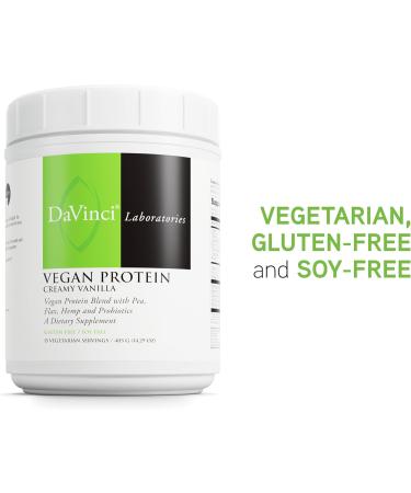 Buy DAVINCI Labs Vegan Protein Powder - Creamy Vanilla Soy & Gluten-Free 15 Servings for Muscle & Tissue Repair - Pea & Flax Seed Supplement - Buy Online on GoSupps.com