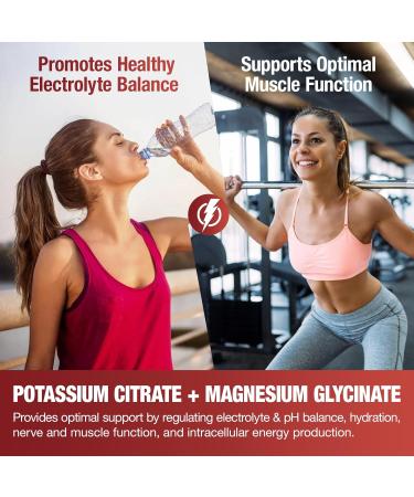 Potassium Magnesium Gummies with Electrolytes & Vitamins - Magnesium Glycinate Potassium Citrate Calcium Vitamins B6 D3 & K2 for Muscle Function & Recovery - Vegan Strawberry 120 Count - Buy Online on GoSupps.com