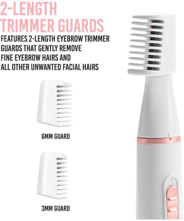 Brookstone Eyebrow Razor for Women - Facial Hair Removal Tool with 2 Trimmer Guards - Portable and Effective - Buy Online on GoSupps.com