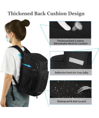 Insulated Leakproof Waterproof Backpack Cooler Bag - 30 Can Capacity, Lightweight & Durable | Perfect for Travel, Camping, Beach - Black - Buy Online on GoSupps.com