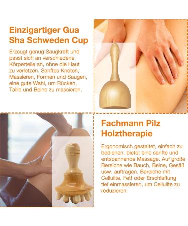 Set of 6 Wood Therapy Tools - Maderotherapy Massager Roller for Cellulite & Lymphatic Drainage | Gua Sha Tools in Box - Buy Online on GoSupps.com