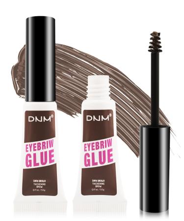 Tinted Eyebrow Gel 2Pcs Dark Brown Waterproof Long-Lasting Brow Gel Transfer-Proof Thickening Extreme Hold Eyebrow Glue Without Residue Shapes and Sculpts Brows Natural brow Makeup for Women-04 04 Dark Brown