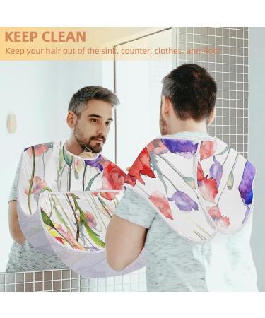 Buy Poppy Flower Beard Bib Apron - Non-Stick Waterproof Hair Catcher for Men | Perfect Grooming Gift with Suction Cups - Buy Online on GoSupps.com