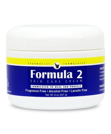 Formula 2 Skin Care Cream - 8 oz. jar Pharmacist Formulated Moisturizer and Barrier Cream 8 Ounce (Pack of 1)