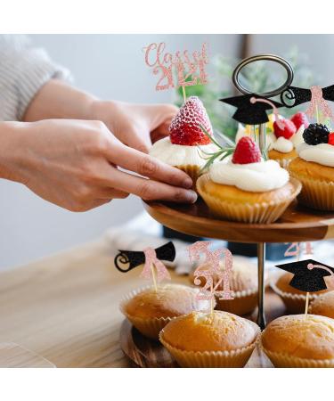36 Pcs 2024 Graduation Cupcake Toppers Glitter Graduation Cupcake Picks Class Of 2024 Grad Cap Diploma Cupcake Toppers Graduation Theme Party Cupcake Decorations Supplies Rose Gold - Buy Online on GoSupps.com