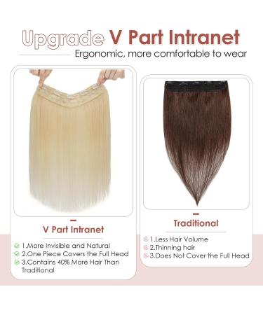 Benehair Clip in Human Hair Extensions One Piece Real Human Clip in Hair Extensions 14 Inches 55g Blonde Real Human Hair Extension Upgraded V Type Clip in Hair Extension for Women #60 14Inches Platinum Blonde #60 - Buy Online on GoSupps.com