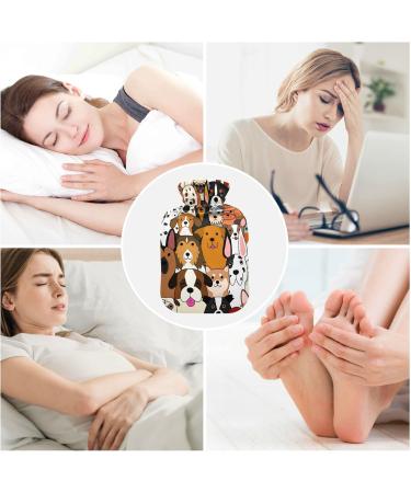 Hot Water Bottles with Doodle Dogs Cover - 2L Pain Relief & Bed Warmer for Neck & Shoulder - Buy Online on GoSupps.com