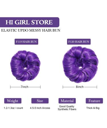 Thick Curly Wavy Hair Bun Scrunchie in Purple | Up-do Synthetic Wig for Women Girls - Buy Online on GoSupps.com