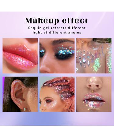 NewBang Roll-on Holographic Body Glitter Gel - Chameleon Color Changing Glitter for Face, Hair & Body - Chunky Mermaid Sequins - Sparkling Pink - Perfect for Festivals & Parties - Buy Online on GoSupps.com