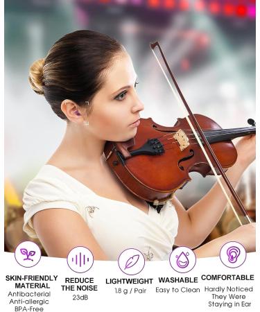 High Fidelity Concert Ear Plugs - Silicone Hearing Protection for Musicians & Festival Goers - 23dB Noise Reduction - 2 Pairs - Buy Online on GoSupps.com