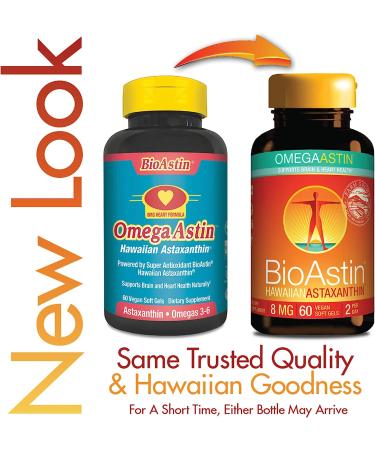 Nutrex Hawaii OmegaAstin Vegan Omega 3-6-9 & BioAstin Hawaiian Astaxanthin - 60 Gelcaps | Gluten-Free - Buy Online on GoSupps.com