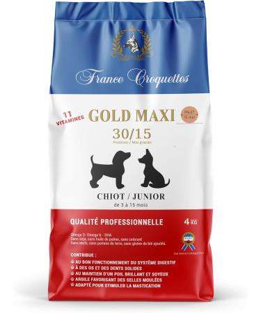 France Gold Junior Puppy Croquettes 30/15 Mini (Four KG) - Buy Online on GoSupps.com