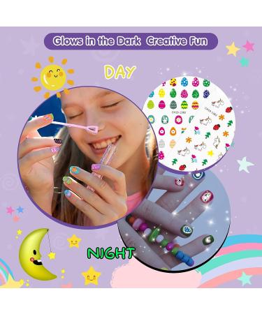 BATTOP Kids Nail Polish Kit for Girls Ages 7-12 - Nail Art Studio Set with Pen, Dryer, Sticker, Charm Bracelet, and Ring - Fun Girly Gifts - Buy Online on GoSupps.com