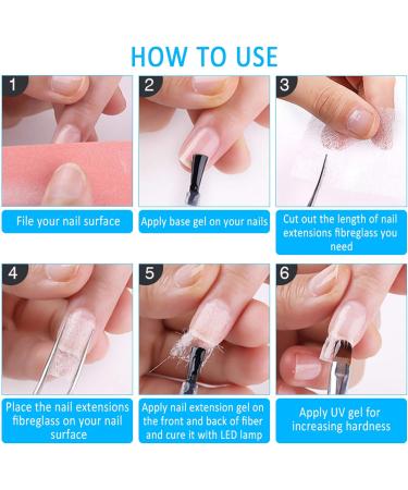 100 Pieces Nail Extension Silk Fiberglass - Non-woven Fibreglass Nail Wrap for Nail Art - Buy Online on GoSupps.com