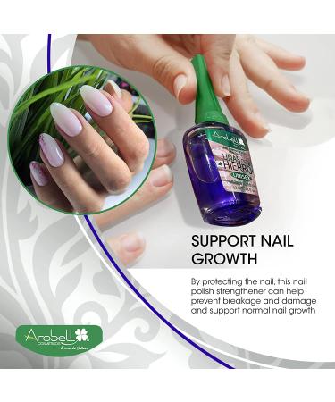 Arobell Nail Strengthener - 0.40 Fl Oz - Nail Hardener for Damaged, Brittle, Thin Nails - Clear Polish for Growth & Protection - Buy Online on GoSupps.com