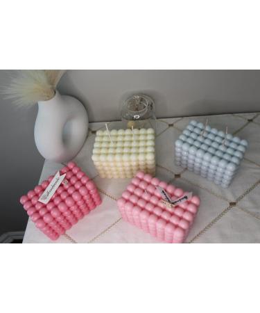 Set of 2 Huge Natural Soy Wax Bubble Candles - Gender Reveal Birthday & Wedding - White & Beige (Rosewater) | International Shipping - Buy Online on GoSupps.com