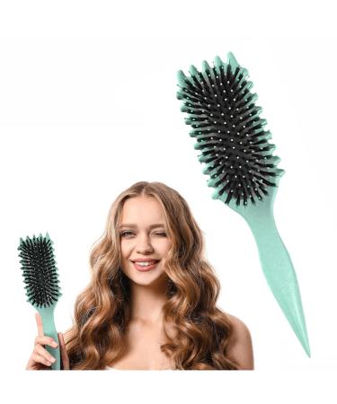 BOONCE CURL Brush Bounce Lockenbrush 2024 Neu Bounce Curl Defing Brush Styling Brush for disguising shaping and defining curls for women less pull (green)
