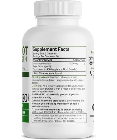 Bronson Maca Root Extra Strength 4000mg - Non-GMO 120 Vegetarian Capsules - Buy Online on GoSupps.com