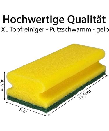 Professional Quality XL Scourer Jumbo - Dishwashing & Cleaning Sponge (Pack of 10) - 15.5x6.8x4 cm - Yellow/Green - International Shipping Available - Buy Online on GoSupps.com