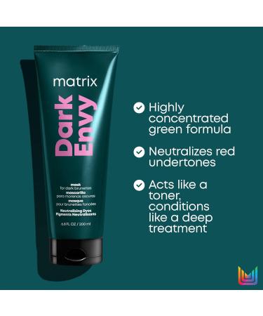 Matrix Dark Envy Toning Hair Mask - Color Depositing for Red Undertones | Salon Quality | 6.8 Fl. Oz - Buy Online on GoSupps.com