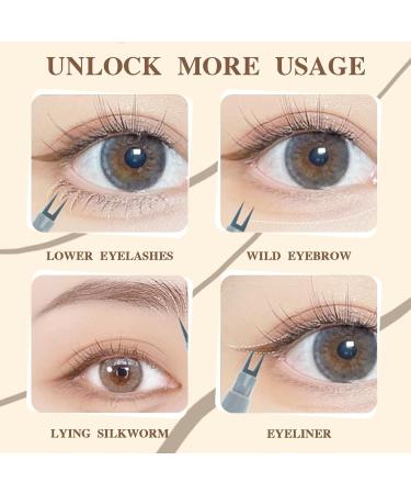 2PCS Dual Tip Lower Eyelash Pencil Dual Tip Eyelash Pencil 24 Hours Long Lasting Waterproof Eyeliner Quick Dry Long Lasting Eyeliner for Lower Lashes(Black+Brown) - Buy Online on GoSupps.com