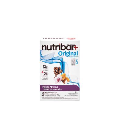Nutribar+ Mocha Almond Flavoured Bars High protein Meal Replacement Bars 24 Vitamins & Minerals High Fibre 5-Count