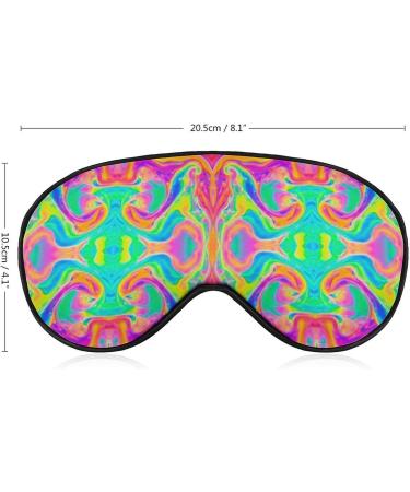Vintage Hand Drawn Rainbow Tie Dye Sleep Mask | Adjustable Eye Shades for Women | Comfortable Elastic Strap - Buy Online on GoSupps.com