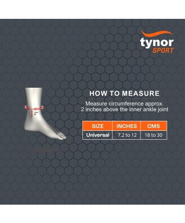 TYNOR Foot & Ankle Brace - Adjustable Neoprene Compression Sleeve for Sprains Tendonitis & Arthritis | Breathable Ankle Support for Sports - Medium Black & Orange - Buy Online on GoSupps.com