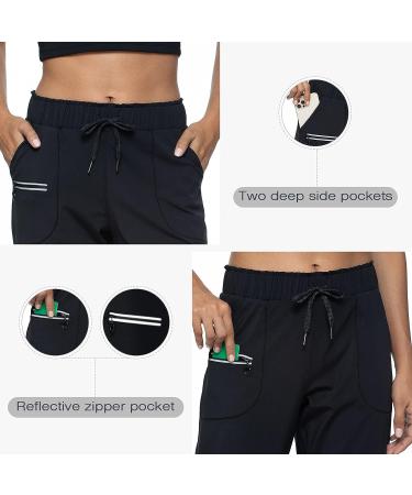 Haowind Women's Joggers with Pockets - Elastic Waist Gym Pants for Yoga & Running, Black - Size Medium - Buy Online on GoSupps.com